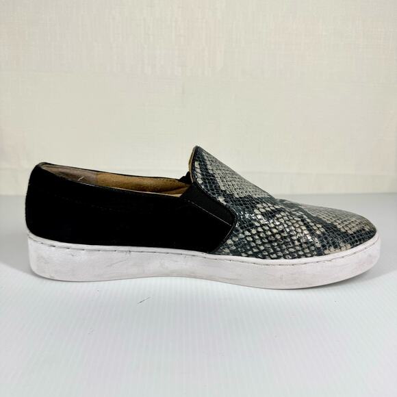 VIONIC Dinora Leather Slip On Sneakers Women's 9.5 Snake Skin Black Suede Casual - Picture 6 of 14